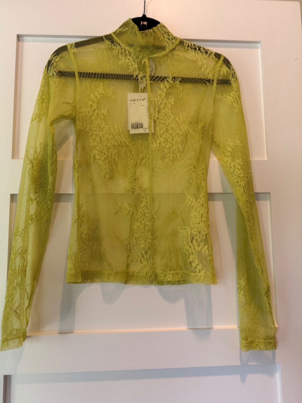 & Other Stories Sheer Lace Citron Blouse